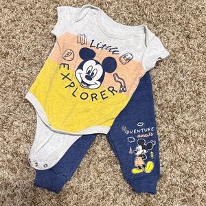 Disney Mickey Mouse Adventure Awaits Bodysuit - Gray, Yellow, Blue